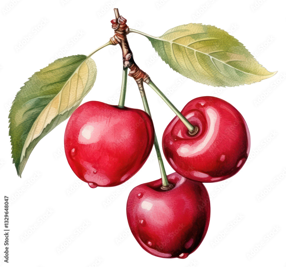 Fototapeta premium PNG Cherry illustration fruit botanical.