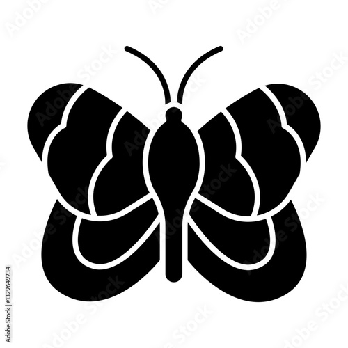 Admiral butterfly black icon