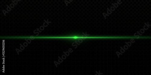green horizontal lens flares pack. Laser beams, 