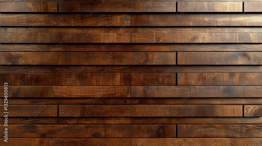 Obraz premium Dark-stained wooden wall with horizontal lines, ideal for a warm, earthy background.