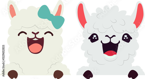 Happy Llamas Cartoon