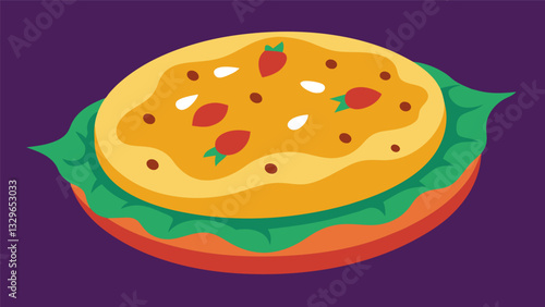 The crunch of the curtido pairs perfectly with the soft and pillowy texture of the pupusa.. Vector illustration