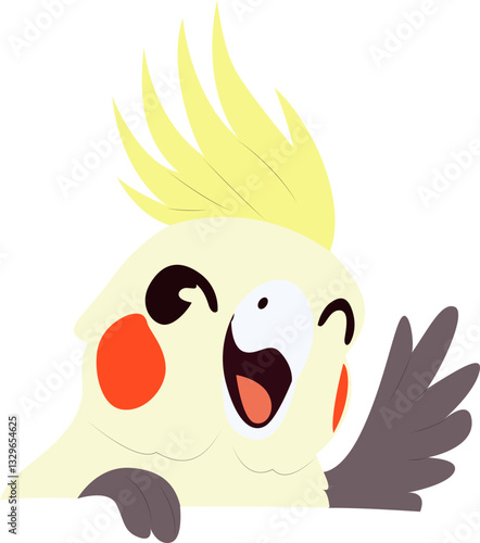 Happy Cockatiel Bird Cartoon