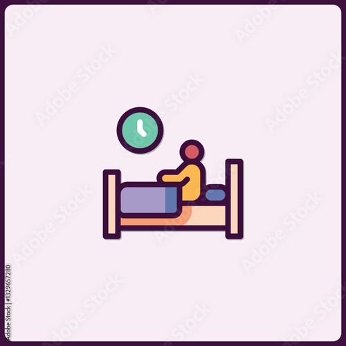 Conceptual icon of sleeping schedule and bedtime routine illustration