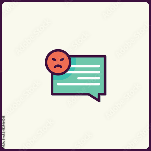 Negative Feedback Icon Representing Dissatisfaction and Unhappy Communication