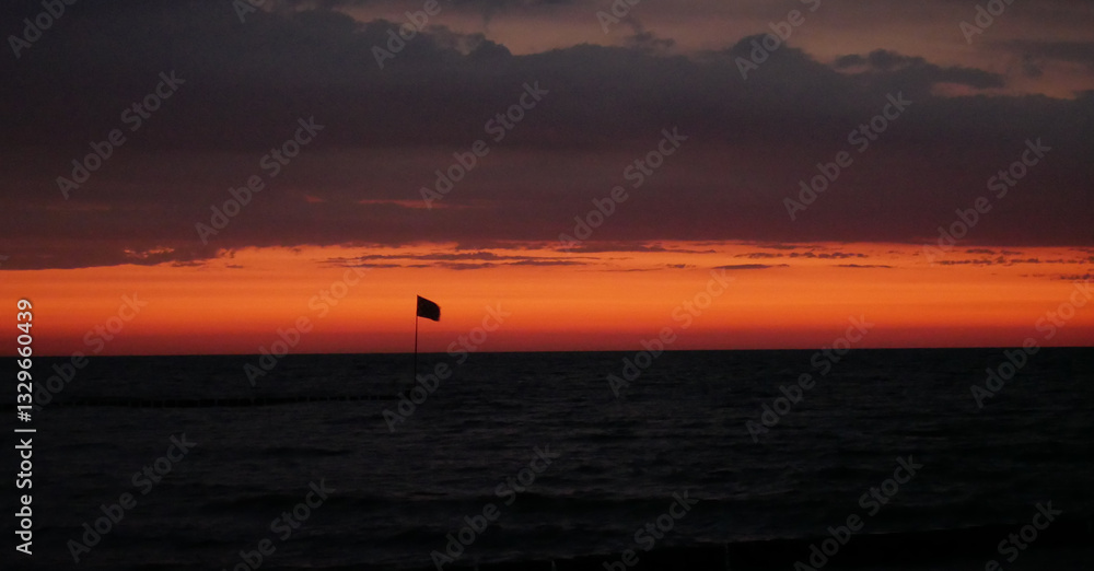 Fototapeta premium A flag stripe on the horizon