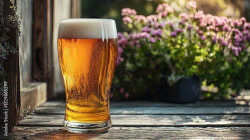 A single glass of bright golden kolsch beer displayed with realistic photography and clear copy space for branding