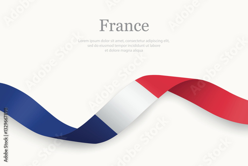 Obraz na płótnie France flag on Waving ribbon w salonie