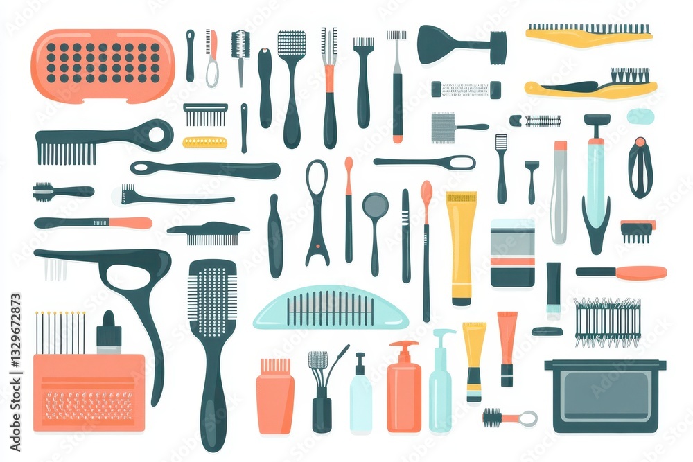 Diverse Collection of Hair Care and Styling Tools and Accessories Diverse Collection of Hair Care and Styling Tools and Accessories