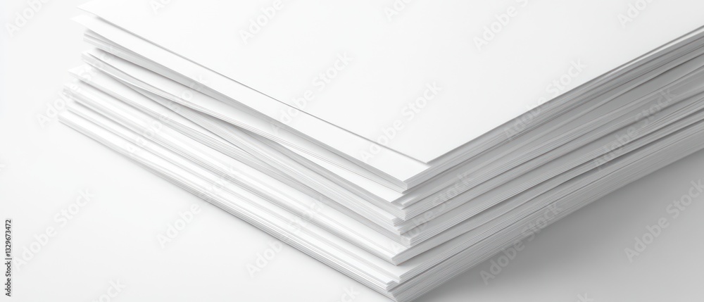 Stack of White Papers: A Minimalist Study in Texture and Form Stack of White Papers: A Minimalist Study in Texture and Form