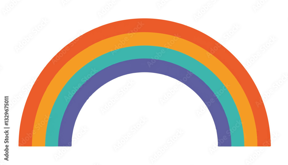 Obraz premium Geometric rainbow illustration with bold colors, vibrant symbolism