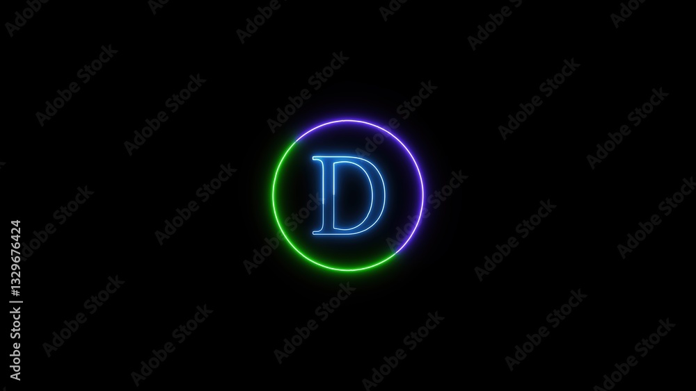 Glowing letter D radiates dynamic energy, bringing modern design with vibrant creativity and brightness. Glowing letter D radiates dynamic energy, bringing modern design with vibrant creativity and brightness.