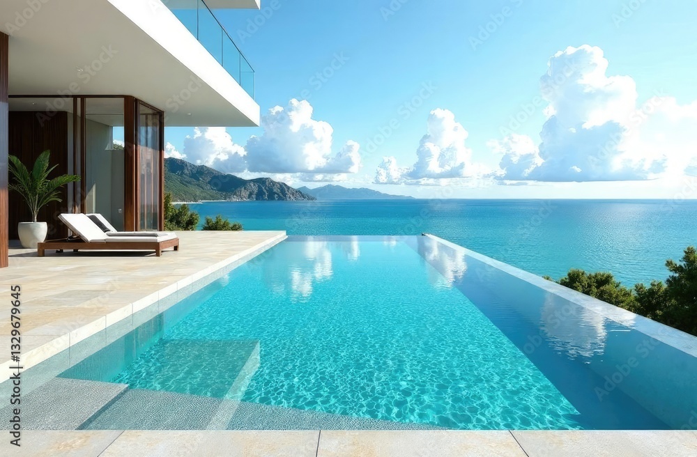 Fototapeta premium luxury hotel with a swimming pool overlooking the sea