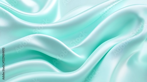 Wallpaper Mural Soft flowing seafoam green satin fabric with gentle ripples and curves Torontodigital.ca