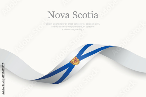 Obraz na płótnie Nova Scotia flag on Waving ribbon. Province of Canada w salonie