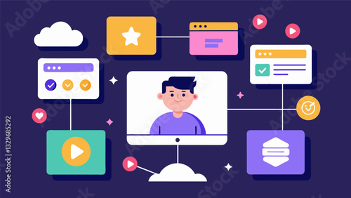 Big data allows streaming services to incorporate user feedback and ratings into their recommendation algorithms leading to more accurate suggestions.. Vector illustration