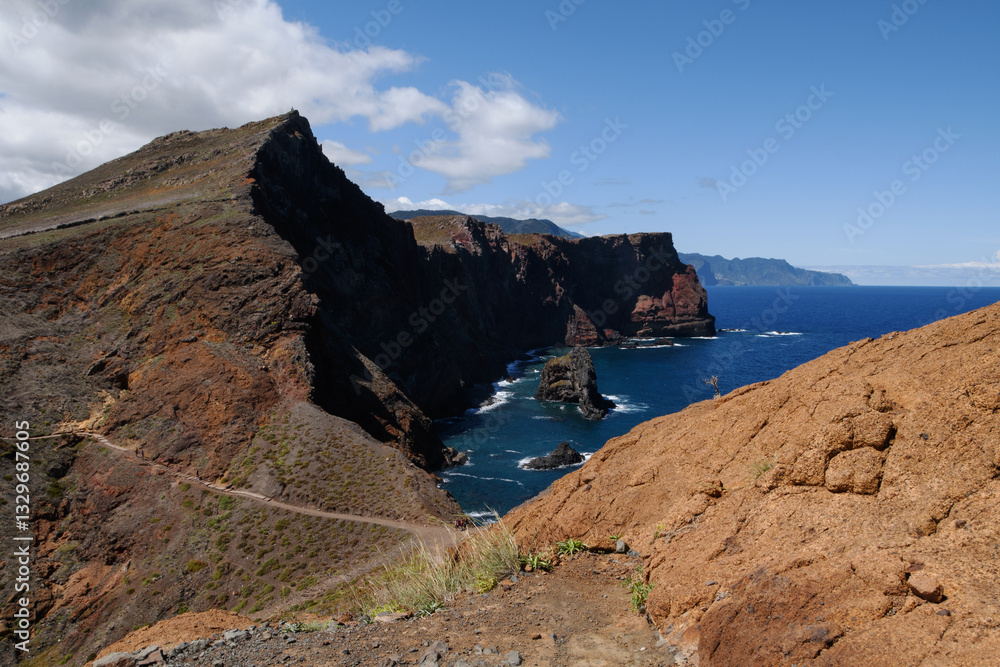 view of Ponta de São Lourenço - volcanic peninsula on Madeira island (Portugal)