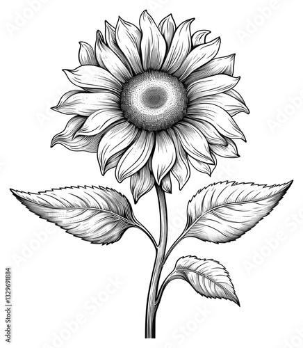PNG Illustration of Sunflower sunflower drawing sketch.