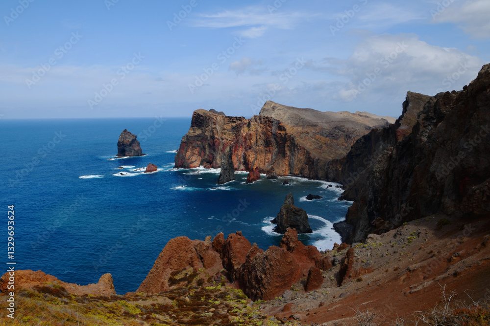 view of Ponta de São Lourenço - volcanic peninsula on Madeira island (Portugal)