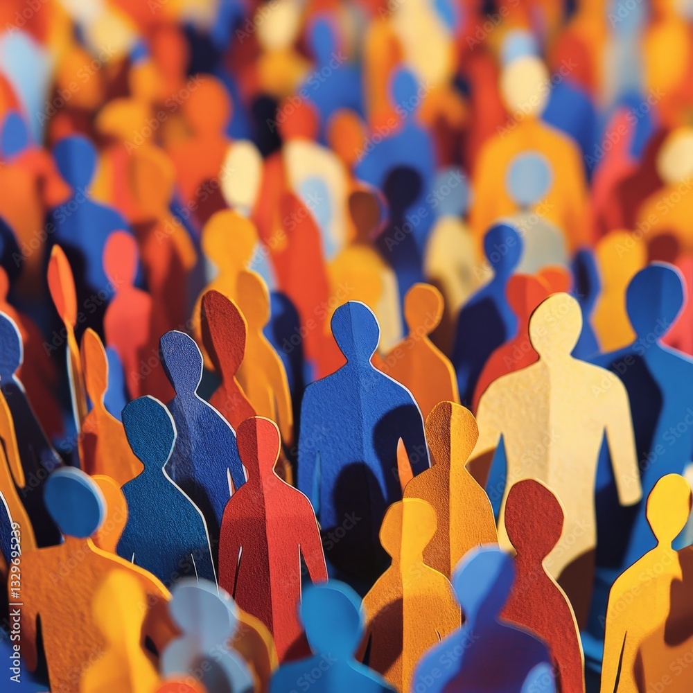 Fototapeta premium Diverse People Silhouette in Creative Art