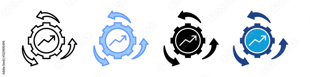 Operational efficiency icon multiple style collection set Operational efficiency icon multiple style collection set