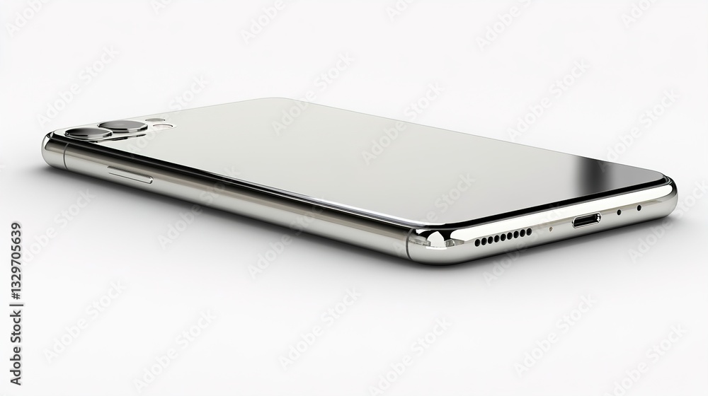 A cutting-edge smartphone with an edge-to-edge OLED display, ultra-slim bezels, a triple-lens camera system, and a sleek titanium frame, displayed at an angled perspective with soft reflections, cutou A cutting-edge smartphone with an edge-to-edge OLED display, ultra-slim bezels, a triple-lens camera system, and a sleek titanium frame, displayed at an angled perspective with soft reflections, cutou