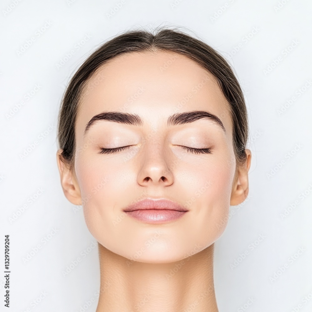 Serene woman in close-up indoor portrait photography with calm atmosphere and self-reflection Serene woman in close-up indoor portrait photography with calm atmosphere and self-reflection
