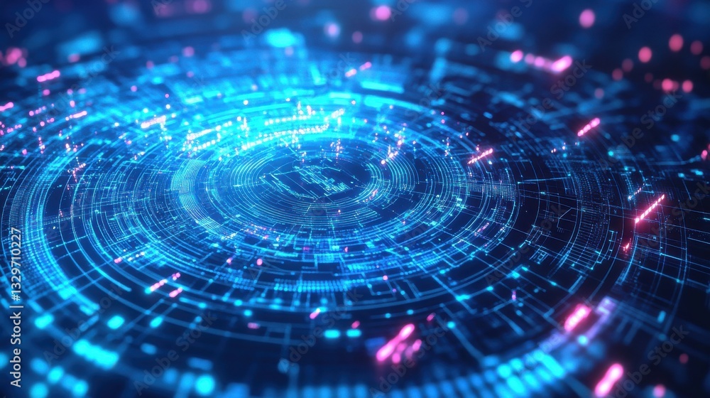 Quantum Core Glowing with Intricate Holographic Data Quantum Core Glowing with Intricate Holographic Data