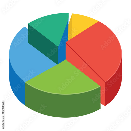 3D Pie Chart vector, create a pie chart for business