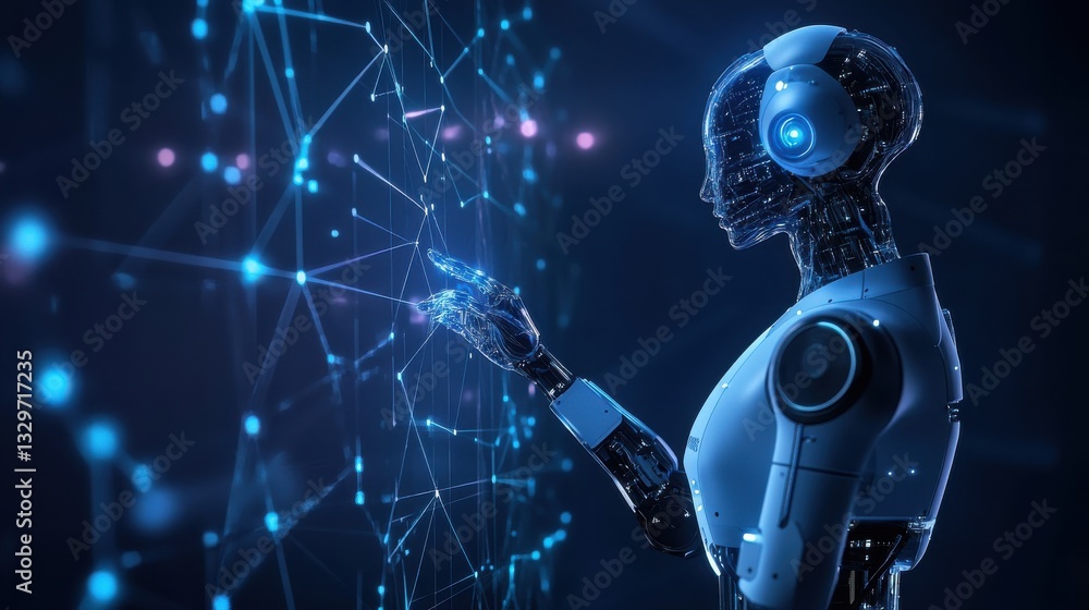 Fototapeta premium Futuristic Robotic Quantum Computing Technician Ultimate