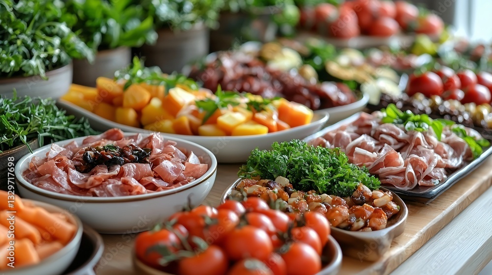 Buffet Food Display in a Restaurant Buffet Food Display in a Restaurant