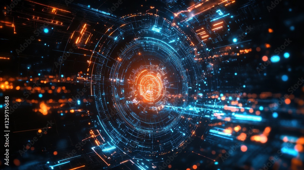 Obraz premium Quantum AI Detecting Patterns in Deep Space Anomalies
