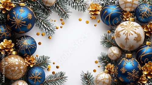 Christmas Ornaments Frame on White (1)