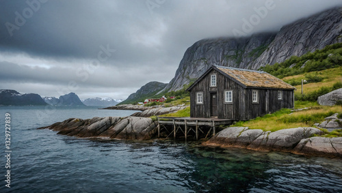 Old fishing cabin on Godøy, Ålesund, Norway.