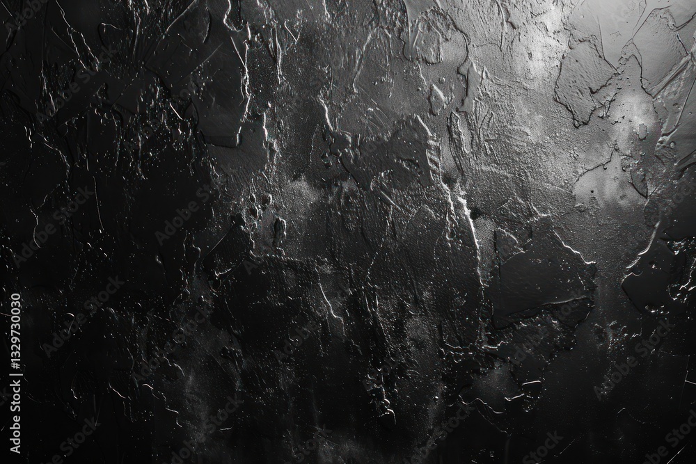 Fototapeta premium Soft lighting brings out the texture of a dark blackboard dusted with fine chalk, enhancing realism