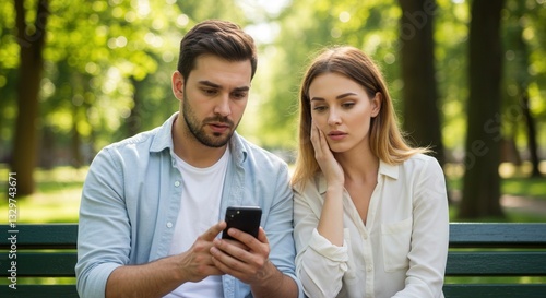 Couple Confused by Smartphone Reaction and Emotion