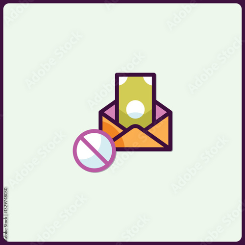 Refusing money inside envelope, indicating denial of bribe, fraud concept