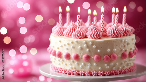 Delightful birthday cake background for greeting cards or posters