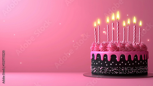 Happy birthday background featuring a cake, perfect for party invitations