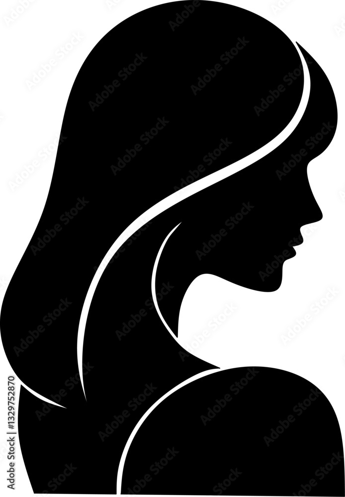 silhouette of a woman Minimalist Vector Silhouette of a Woman with Wavy Hair silhouette of a woman Minimalist Vector Silhouette of a Woman with Wavy Hair