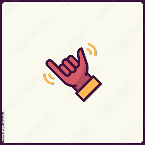 Vibrant Shaka Hand Sign Icon Representing Aloha Spirit and Positive Vibes