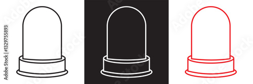 Emergency siren icon. Ambulance emergency siren icons.  Alert light bulb icon. Vector illustration. isolated on white and black background. EPS 10