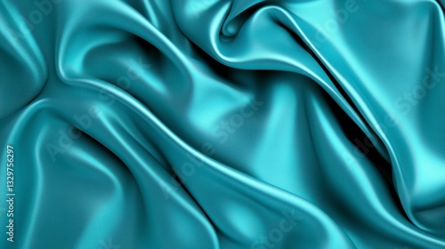Wallpaper Mural Teal Silk Fabric Drapes Luxurious Texture and Smooth Surface Torontodigital.ca