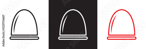 Emergency siren icon. Ambulance emergency siren icons.  Alert light bulb icon. Vector illustration. isolated on white and black background. EPS 10