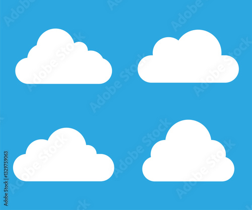 Cloud sky vector icons weather sign 