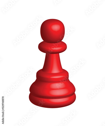 chess pawn red icon 