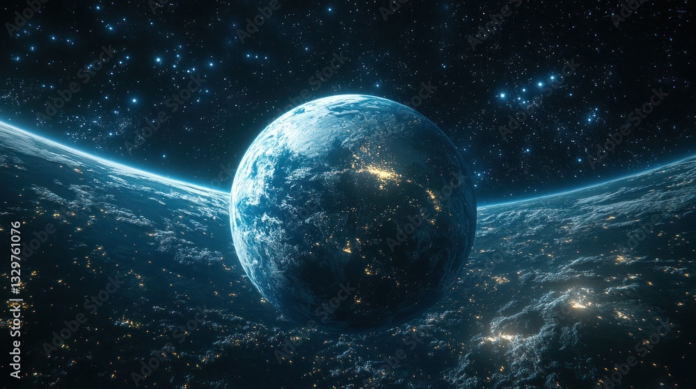 Obraz premium Celestial Wonders: A Cosmic Dance of Planets and Stars