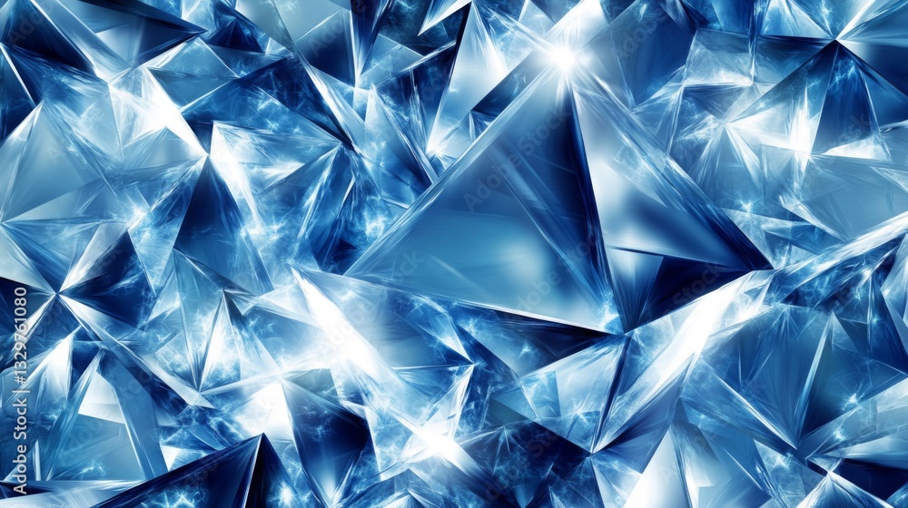 Abstract Blue Crystal Triangles Texture Abstract Blue Crystal Triangles Texture