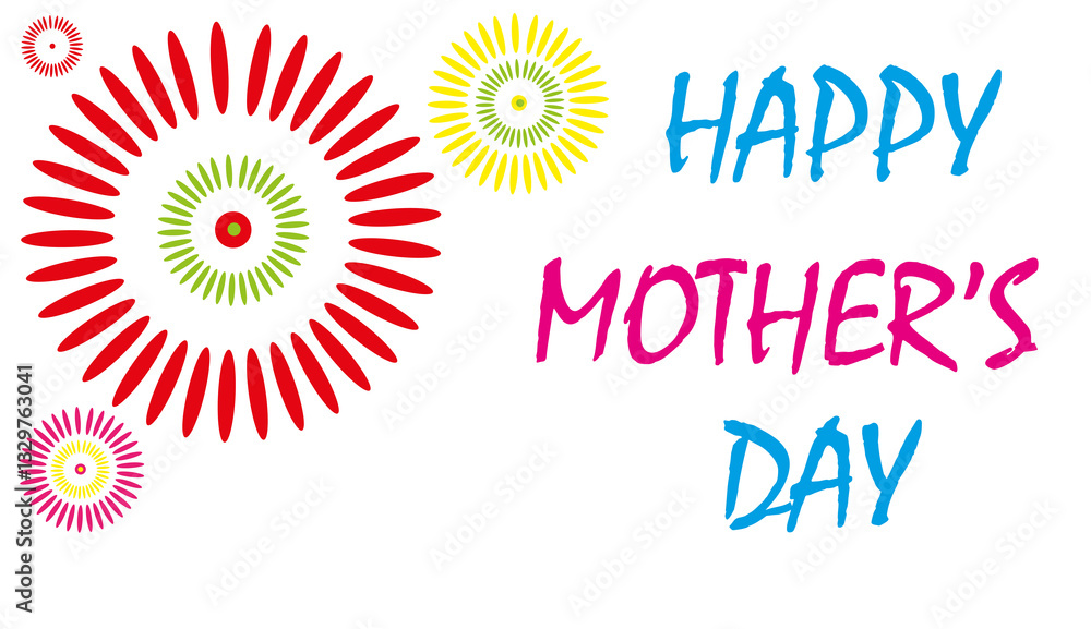 Fototapeta premium Happy Mother's day - abstract vector with flowers