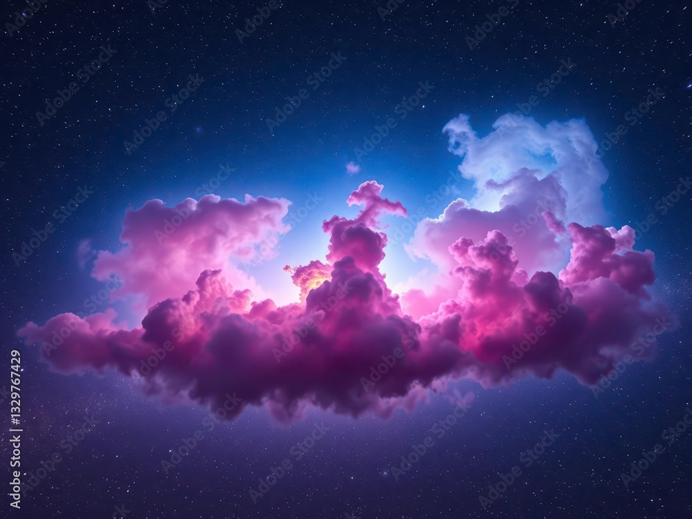 Obraz premium Nebula Cloud Illuminated by Cosmic Beauty A Deep Space Astrophotography Journey Capturing Stellar Art
